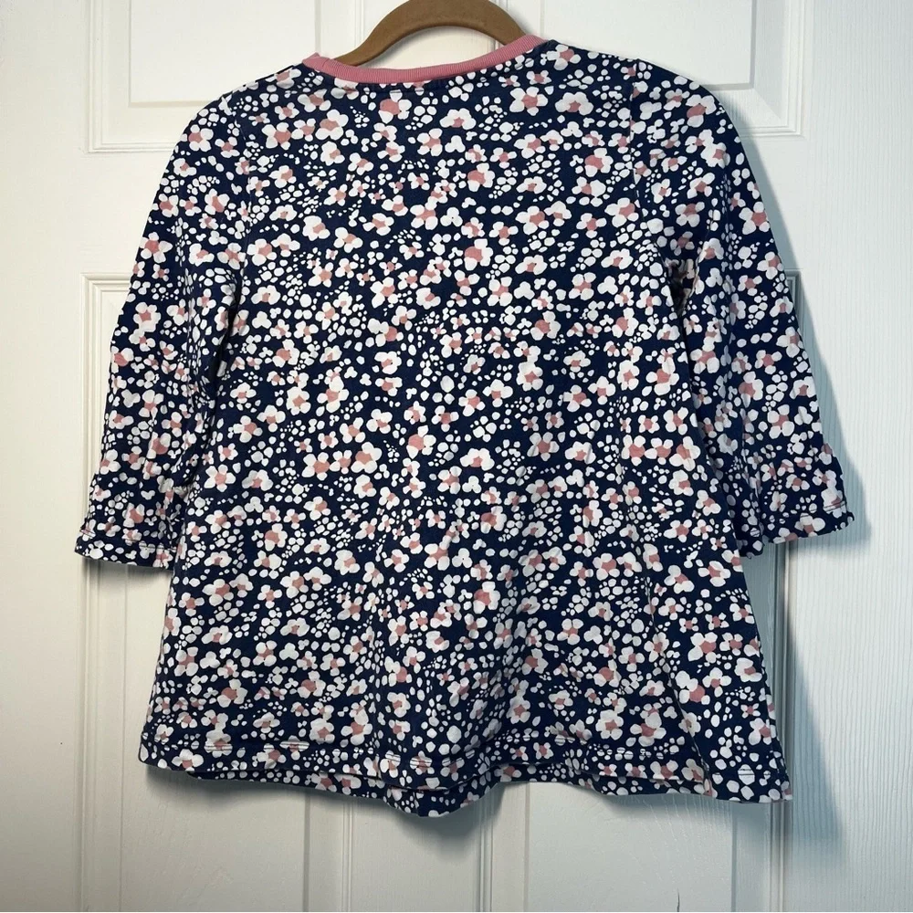 Mini Boden Blue Floral Striped Pockets Dress Size 9-10 140cm